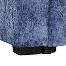 L-shaped Convertible Sofa Bed with Pull-Out Bed, Cup Holders, and Storage Space, Blue Chenille, 120.5'