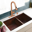 Copper Pull Out Kitchen Faucet, Single Level Solid Brass Kitchen Sink Faucets with Pull Down Sprayer