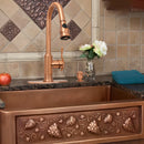 Copper Pull Out Kitchen Faucet, Single Level Solid Brass Kitchen Sink Faucets with Pull Down Sprayer