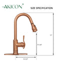 Copper Pull Out Kitchen Faucet, Single Level Solid Brass Kitchen Sink Faucets with Pull Down Sprayer