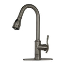 Copper Pull Out Kitchen Faucet, Single Level Solid Brass Kitchen Sink Faucets with Pull Down Sprayer