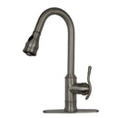Copper Pull Out Kitchen Faucet, Single Level Solid Brass Kitchen Sink Faucets with Pull Down Sprayer - AK96415-D-C