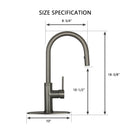 Gun Black Pull Out Kitchen Faucet with Deck Plate, Single Level Solid Brass Kitchen Sink Faucets with Pull Down Sprayer-AK96416BGB