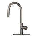 Copper Pull Out Kitchen Faucet with Deck Plate, Single Level Solid Brass Kitchen Sink Faucets with Pull Down Sprayer