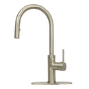 Copper Pull Out Kitchen Faucet with Deck Plate, Single Level Solid Brass Kitchen Sink Faucets with Pull Down Sprayer
