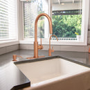 Copper Pull Out Kitchen Faucet with Deck Plate, Single Level Solid Brass Kitchen Sink Faucets with Pull Down Sprayer