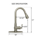 Pull Out Kitchen Faucet with Deck Plate, Single Level Solid Brass Kitchen Sink Faucets with Pull Down Sprayer-AK96418-D-BN