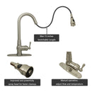 Pull Out Kitchen Faucet with Deck Plate, Single Level Solid Brass Kitchen Sink Faucets with Pull Down Sprayer-AK96418-D-BN