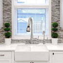 Pull Out Kitchen Faucet with Deck Plate, Single Level Solid Brass Kitchen Sink Faucets with Pull Down Sprayer-AK96418-D-BN