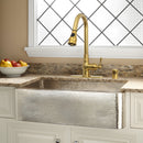 Pull Out Kitchen Faucet with Deck Plate, Single Level Solid Brass Kitchen Sink Faucets with Pull Down Sprayer-AK96418-D-BTG