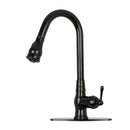 Pull Out Kitchen Faucet with Deck Plate, Single Level Solid Brass Kitchen Sink Faucets with Pull Down Sprayer-AK96418-D-C