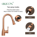 Copper Pull Out Kitchen Faucet, Single Level Solid Brass Kitchen Sink Faucets with Pull Down Sprayer