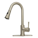 Copper Pull Out Kitchen Faucet with Deck Plate, Single Level Solid Brass Kitchen Sink Faucets with Pull Down Sprayer
