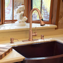 Copper Pull Out Kitchen Faucet with Deck Plate, Single Level Solid Brass Kitchen Sink Faucets with Pull Down Sprayer
