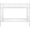 Twin Over Twin Metal Bunk Bed With 2 Ladders White