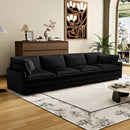 Modular Sectional Sofa,Deep Seat Couch for Living Room , 4 Pillow, Modern L-Shaped Sofa for Living Room Bedroom Apartment,BLACK