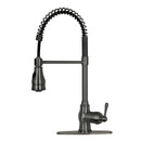Oil Rubbed Bronze Pre-Rinse Spring Kitchen Faucet, Single Level Solid Brass Kitchen Sink Faucets with Pull Down Sprayer - AK96518-ORB