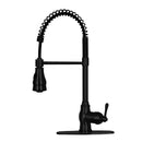 Oil Rubbed Bronze Pre-Rinse Spring Kitchen Faucet, Single Level Solid Brass Kitchen Sink Faucets with Pull Down Sprayer - AK96518-ORB