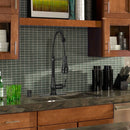 Matte Black Pre-Rinse Spring Kitchen Faucet, Single Level Solid Brass Kitchen Sink Faucets with Pull Down Sprayer - AK96518A-MB