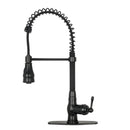 Copper Pre-Rinse Spring Kitchen Faucet, Single Level Solid Brass Kitchen Sink Faucets with Pull Down Sprayer