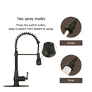 Oil Rubbed Bronze Pre-Rinse Spring Kitchen Faucet, Single Level Solid Brass Kitchen Sink Faucets with Pull Down Sprayer - AK96518A-ORB