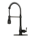 Copper Pre-Rinse Spring Kitchen Faucet, Single Level Solid Brass Kitchen Sink Faucets with Pull Down Sprayer