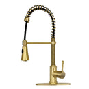 Copper Pre-Rinse Spring Kitchen Faucet, Single Level Solid Brass Kitchen Sink Faucets with Pull Down Sprayer