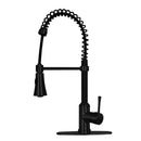 Copper Pre-Rinse Spring Kitchen Faucet, Single Level Solid Brass Kitchen Sink Faucets with Pull Down Sprayer