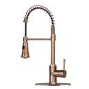 One-Handle Pre-Rinse Spring Brushed Gold Kitchen Faucet - AK96566-BTG