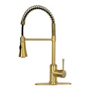 One-Handle Pre-Rinse Spring Matte Black Kitchen Faucet - AK96566-MB