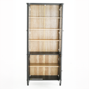 Vintage Display Cabinet with Double Glass Doors, Traditional Style for Collectibles - Black, Ash Wood Veneer, 73.25'' Tall