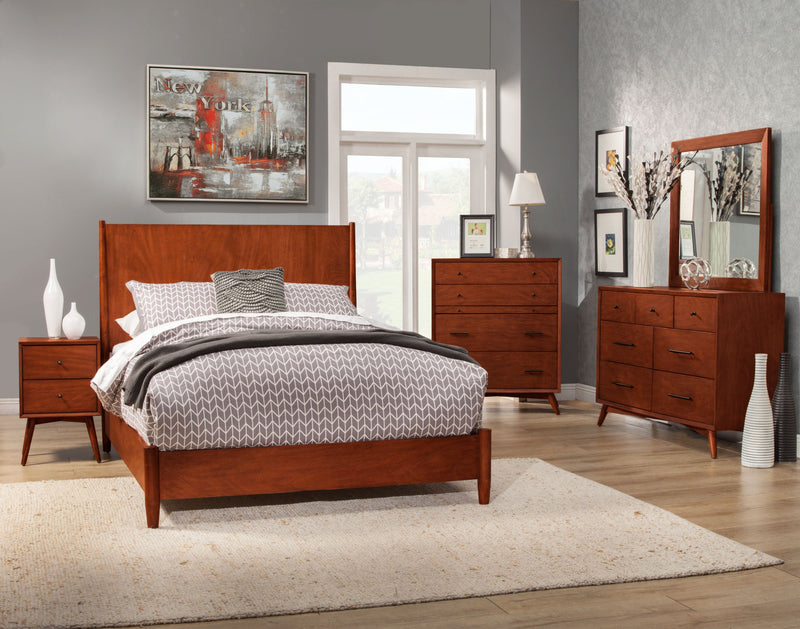 Flynn Panel Bed, Cherry Acorn