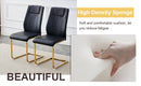Table and chair set.63'x31.5x30'Black Texture With Lines Patterned Sintered Stone Table with Golden Stainless Steel Butterfly Legs.Paried With 4 Black High-quality PU Chairs With Golden Metal Legs.