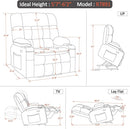 Dark Grey Wide Power Lift Recliner With Massage And USB