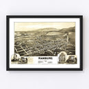 Vintage Map of Hamburg, Pennsylvania 1889