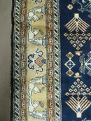 Persian Qum Rug 5.6 x 8.8, Navy Blue