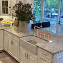 Two-Handles Copper Bridge Kitchen Faucet with Side Sprayer