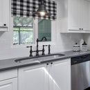 Two-Handles Matte Black Bridge Kitchen Faucet with Side Sprayer - AK96718-MB