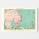 Vintage Map of Australia & New Zealand Ports, 1922