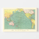 Vintage Map of Pacific Ocean, 1922