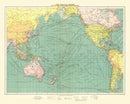 Vintage Map of Pacific Ocean, 1922
