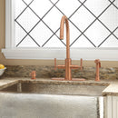 Two-Handle Copper Widespread Kitchen Faucet with Side Sprayer