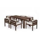 TREXM 7-Piece Patio Dining Table Set for 6, Outdoor Furniture Sets with 72.8' Rectangle Table, Patio Table and Chairs Set with Removable Cushions for Backyard, Garden, Poolside (Mocha + Beige Cushion)