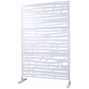 Outdoor & Indoor Privacy Screen Metal Privacy Screen 76' H×48' W, Freestanding Decorative Screen for Deck Balcony Patio in White