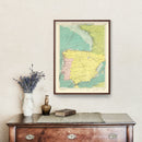 Vintage Map of Ports of Spain & Portugal, 1922