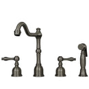 Two-Handles Antique Bronze Widespread Kitchen Faucet with Side Sprayer - AK96818-AB