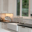 Two-Handles Brushed Nickel Widespread Kitchen Faucet with Side Sprayer - AK96818-BN