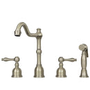 Two-Handles Matte Black Widespread Kitchen Faucet with Side Sprayer - AK96818-MB