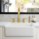 Two-Handles Brushed Gold Widespread Kitchen Faucet with Side Sprayer - AK96866BTG
