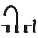 Two-Handles Copper Widespread Kitchen Faucet with Side Sprayer